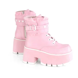 Rose Vegan 9 cm ASHES-57 bottines à talons épais plateforme lolita