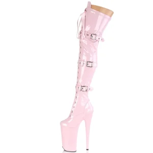 Rose Verni 25,5 cm BEYOND-3028 bottes très hauts - cuissardes plateforme extrême