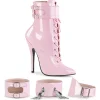 Rose Verni 15 cm DOMINA-1023 Bottines Femmes pour Hommes