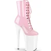 Rose Verni 23 cm INFINITY-10202 talons très hauts - bottines plateforme extrême