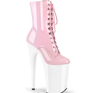 Rose Verni 23 cm INFINITY-10202 talons très hauts - bottines plateforme extrême