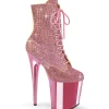 Roses pierre strass 20 cm FLAMINGO-1020CHRS bottines talons hauts pleaser