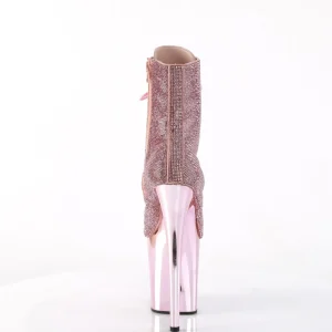 Roses pierre strass 20 cm FLAMINGO-1020CHRS bottines talons hauts pleaser