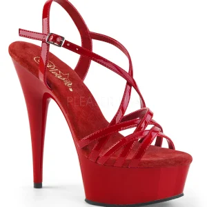 Rouge 15 cm Pleaser DELIGHT-613 Sandales femme à talon