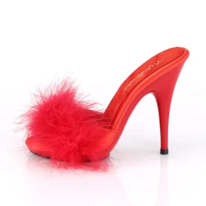 Rouge 13 cm POISE-501F plumes de marabout Mules Chaussures