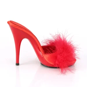 Rouge 13 cm POISE-501F plumes de marabout Mules Chaussures