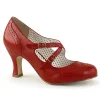 Rouge 7,5 cm retro vintage FLAPPER-35 Pinup escarpins femmes à talons bas