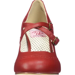 Rouge 7,5 cm retro vintage FLAPPER-35 Pinup escarpins femmes à talons bas