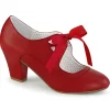 Rouge 6,5 cm WIGGLE-32 retro vintage escarpins maryjane à talons épais