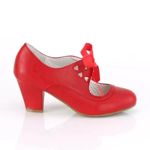 Rouge 6,5 cm WIGGLE-32 retro vintage escarpins maryjane à talons épais