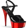 Rouge chrome plateforme 15 cm DELIGHT-609 talons hauts pleaser