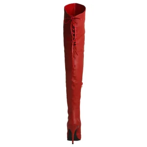 Rouge Cuir 13 cm LEGEND-8899 bottes overknee femme