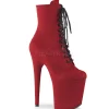 Rouge faux suede 20 cm FLAMINGO-1020FS bottines de pole dance