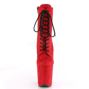 Rouge faux suede 20 cm FLAMINGO-1020FS bottines de pole dance
