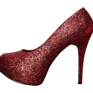 Rouge Glitter 14,5 cm Burlesque TEEZE-06GW pieds larges escarpins pour homme