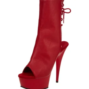 Rouge Mat 15 cm DELIGHT-1018 Plateforme Bottines