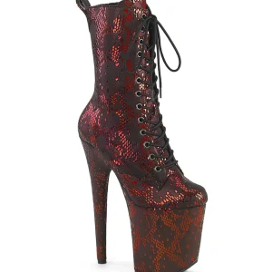 Rouge motif serpent 20 cm 1040SPF exotic bottines de pole dance