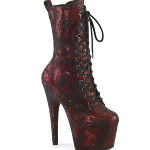 Rouge motif serpent 18 cm 1040SPF exotic bottines de pole dance