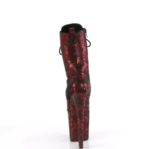 Rouge motif serpent 20 cm 1040SPF exotic bottines de pole dance