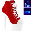 Rouge Neon 18 cm ADORE-700SK-02 basket à talon aiguille en toile