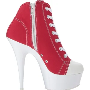 Rouge Neon 15 cm DELIGHT-600SK-02 basket à talon aiguille en toile