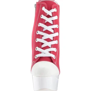 Rouge Neon 15 cm DELIGHT-600SK-02 basket à talon aiguille en toile