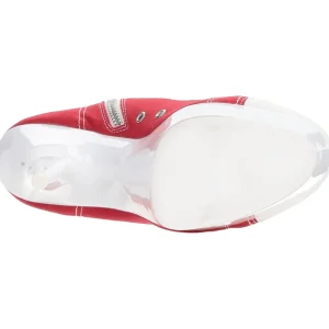 Rouge Neon 15 cm DELIGHT-600SK-02 basket à talon aiguille en toile