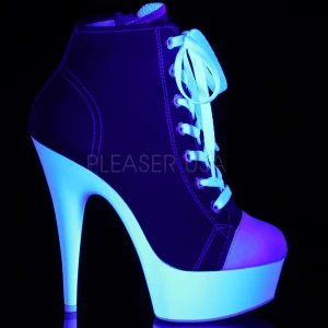 Rouge Neon 15 cm DELIGHT-600SK-02 basket à talon aiguille en toile