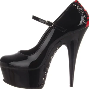 Rouge Noir 15,5 cm DELIGHT-687FH Mary Jane Escarpins Chaussures