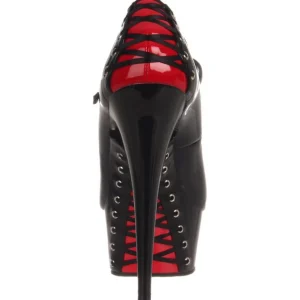 Rouge Noir 15,5 cm DELIGHT-687FH Mary Jane Escarpins Chaussures