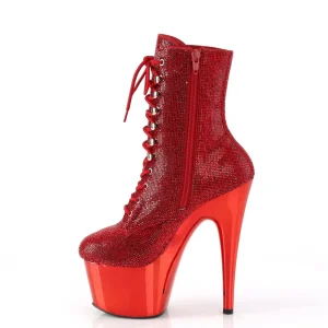 Rouge pierre strass 18 cm ADORE-1020CHRS bottines talons hauts pleaser