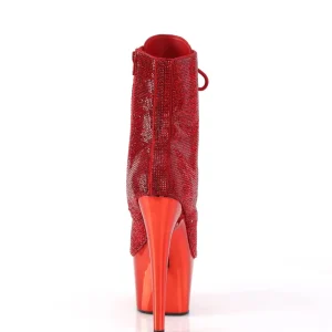 Rouge pierre strass 18 cm ADORE-1020CHRS bottines talons hauts pleaser
