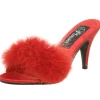Rouge Plumes 8 cm AMOUR-03 Chaussures Mules pour Hommes
