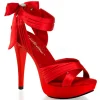 Rouge Satin 13 cm COCKTAIL-568 Sandales Talons Hauts