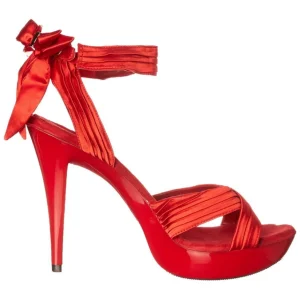 Rouge Satin 13 cm COCKTAIL-568 Sandales Talons Hauts