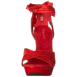 Rouge Satin 13 cm COCKTAIL-568 Sandales Talons Hauts