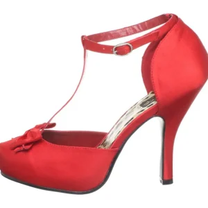 Rouge Satin 12 cm retro vintage CUTIEPIE-12 escarpins à talons hauts