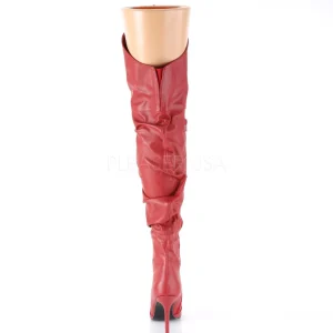 Rouge Similicuir 10 cm CLASSIQUE-3011 Bottes Cuissardes Talons Hauts