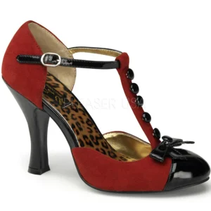 Rouge Suede 10 cm SMITTEN-10 Rockabilly escarpins à talons hauts