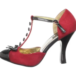 Rouge Suede 10 cm SMITTEN-10 Rockabilly escarpins à talons hauts