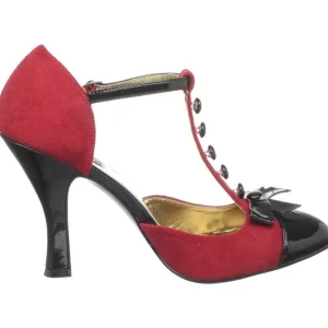 Rouge Suede 10 cm SMITTEN-10 Rockabilly escarpins à talons hauts