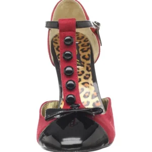 Rouge Suede 10 cm SMITTEN-10 Rockabilly escarpins à talons hauts