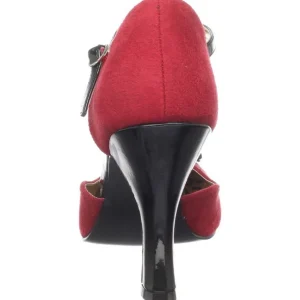Rouge Suede 10 cm SMITTEN-10 Rockabilly escarpins à talons hauts