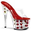 Rouge Transparent 18 cm ADORE-701FL Plateforme Mules Hautes