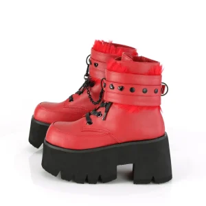 Rouge Vegan 9 cm ASHES-57 bottines à talons épais plateforme lolita