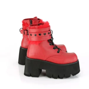 Rouge Vegan 9 cm ASHES-57 bottines à talons épais plateforme lolita