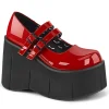 Rouge Vegan 11,5 cm DemoniaCult KERA-08 escarpins mary jane plateforme gothic