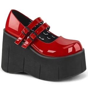 Rouge Vegan 11,5 cm DemoniaCult KERA-08 escarpins mary jane plateforme gothic