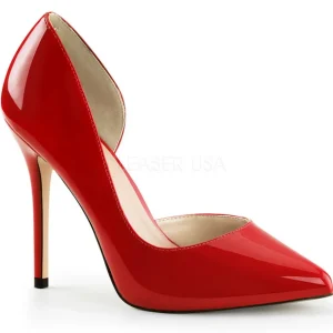 Rouge Verni 13 cm AMUSE-22 Chaussures Escarpins Classiques