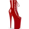 Rouge Verni 25,5 cm BEYOND-1020 talons très hauts - bottines plateforme extrême